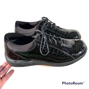 DREW Tulip Black Croc Patent Leather Orthopedic Sneakers in Size 9.5